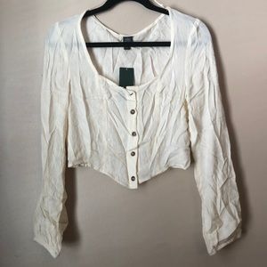 Wild Fable, Medium, Cream crop top